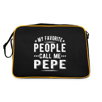 Best Pepe Grandpa Father's Day Pepe Grandfather Papa - Retro Bag - black/gold - Back