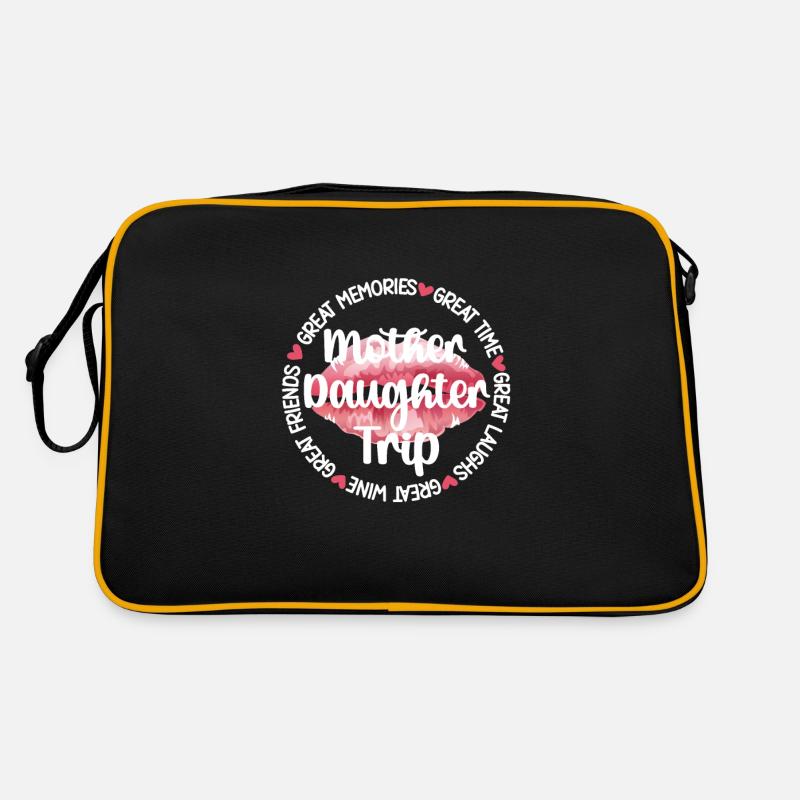 Mutter-Tochter-Urlaub Trip Mutter Tochter Reise - Retro Tasche - Schwarz/Gold