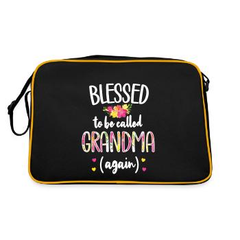 Wieder Oma Neue Oma Zukünftige Großmutter - Retro Tasche - Schwarz/Gold - Hinten