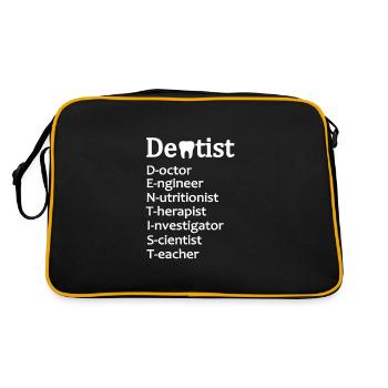Dentist Gift Idea Dentist Dentist - Retro Bag - black/gold - Back