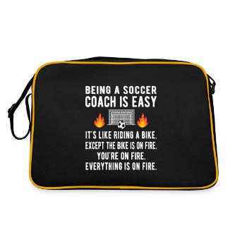 Fußballtrainer Fußball Coach Von Fußballmannschaft - Retro Tasche - Schwarz/Gold - Hinten