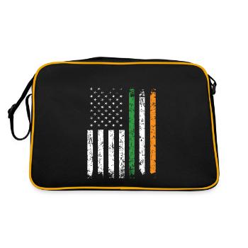 Half Irish Half American USA Ireland Irish Flag - Retro Bag - black/gold - Back