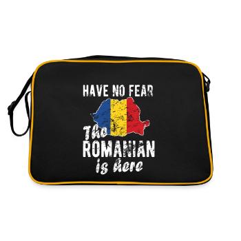 Proud Romanian Romania Origin Romanian flag - Retro Bag - black/gold - Back