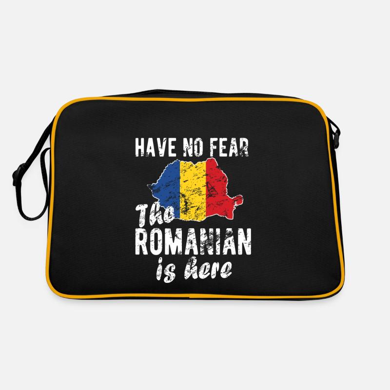 Proud Romanian Romania Origin Romanian flag - Retro Bag - black/gold
