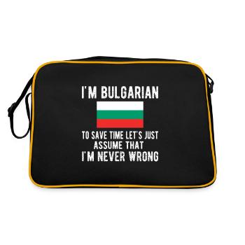 Bulgare Bulgarien Herkunft Bulgarische Flagge - Retro Tasche - Schwarz/Gold - Hinten