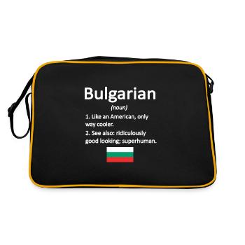 Bulgare Bulgarien Flagge Bulgarische Wurzeln - Retro Tasche - Schwarz/Gold - Hinten