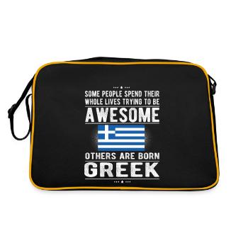 Grèce Grèce Drapeau Origine grecque - Sac Retro - noir/or - Dos