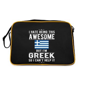 Grèce Grèce Drapeau Origine grecque - Sac Retro - noir/or - Dos