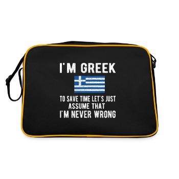 Grèce Grecque Origine Drapeau grec - Sac Retro - noir/or - Dos