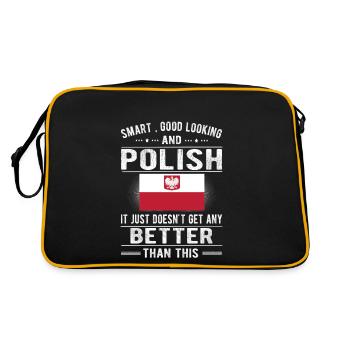 Pole Pologne Drapeau Origine polonaise Racines Pologne - Sac Retro - noir/or - Dos