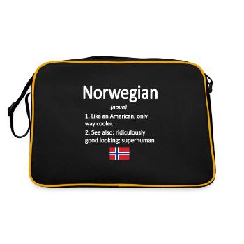 Norwegian Norway flag Norwegian roots - Retro Bag - black/gold - Back