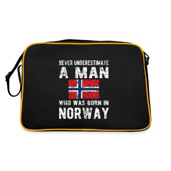 Norwegian Norway origin Norwegian flag - Retro Bag - black/gold - Back