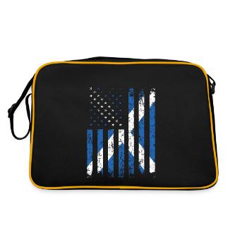 Moitié Écossais Moitié Américain Usa Écosse Drapeau - Sac Retro - noir/or - Dos