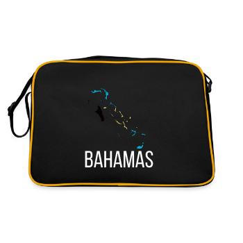 Bahamaer Bahamas Herkunft Bahamaische Flagge - Retro Tasche - Schwarz/Gold - Hinten