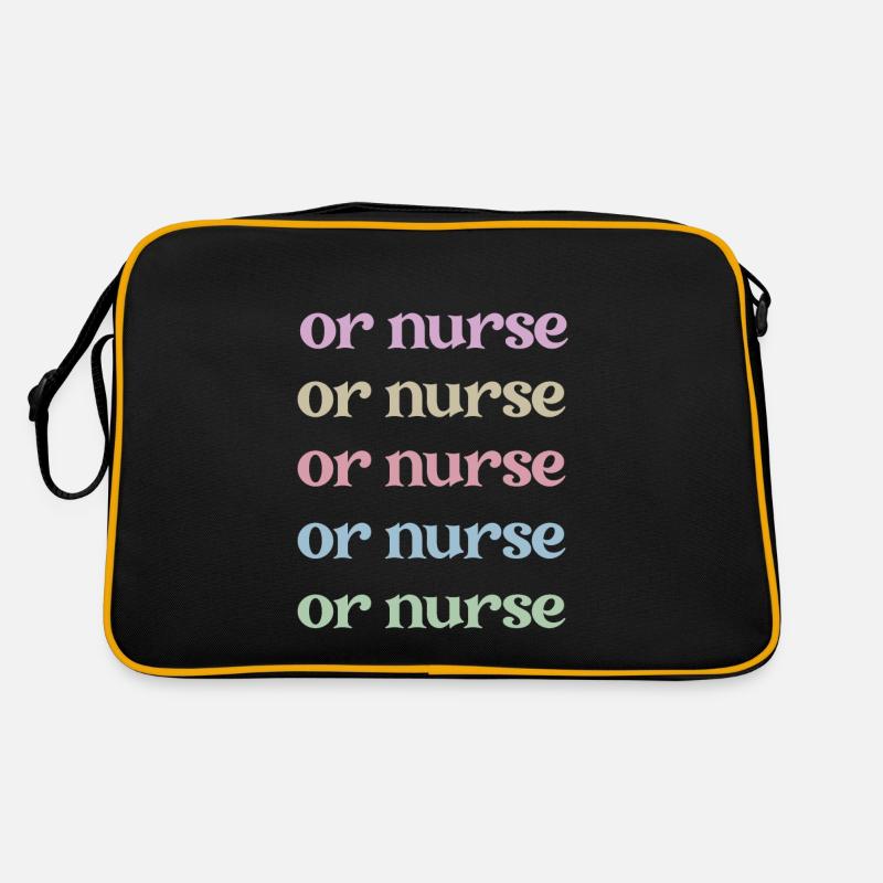 OP-Schwester Operationsschwester Krankenschwester - Retro Tasche - Schwarz/Gold