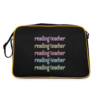 Reading Teacher Reading Teacher Reading Specialist Books - Retro Bag - black/gold - Back