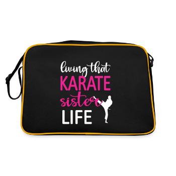 Cadeau de soeur de karaté Life Sister Life - Sac Retro - noir/or - Dos