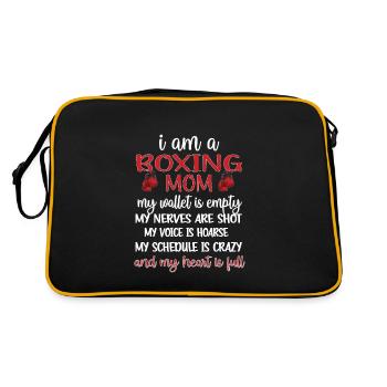 Maman de boxe fière maman de boxe du cadeau de maman boxeur - Sac Retro - noir/or - Dos