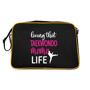 Fière Taekwondo Maman Taekwondo Mère Cadeau - Sac Retro - noir/or - Dos