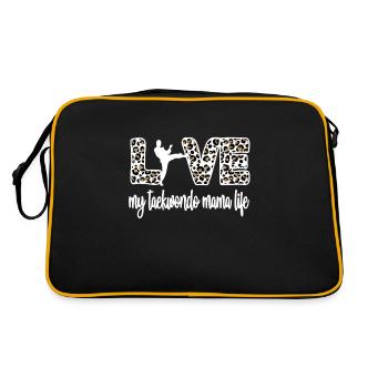 Taekwondo Maman Fière Taekwondo Mère Cadeau - Sac Retro - noir/or - Dos