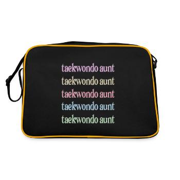 Taekwondo Tante Fière Taekwondo Tante Cadeau - Sac Retro - noir/or - Dos