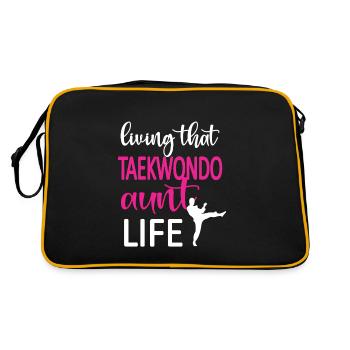 Taekwondo Tante Fière Taekwondo Tante Cadeau - Sac Retro - noir/or - Dos