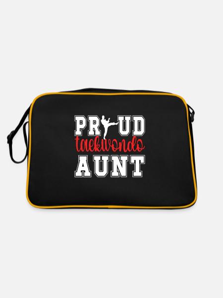 Proud Taekwondo Aunt Taekwondo Aunt Gift - Retro Bag - black/gold - Back