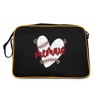 Memaw Grandma Of a Baseball Player Baseball Memaw - Retro Bag - black/gold - Back