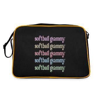 Grammy Grandma By Softball Player Softball Grammy - Retro Bag - black/gold - Back