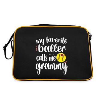 Grammy Grandma By Softball Player Softball Grammy - Retro Bag - black/gold - Back