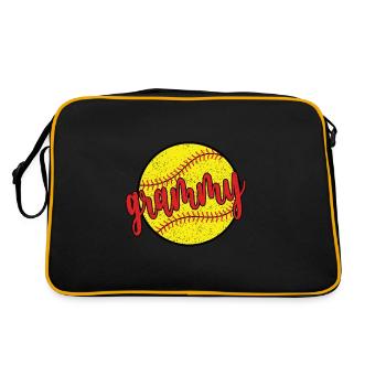 Grammy Grandma Of a Softball Player Softball Grammy - Retro Bag - black/gold - Back
