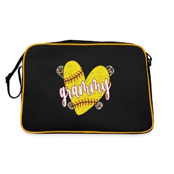 Grammy Grandma Of A Softball Player Softball Grammy - Retro Bag - black/gold - Back