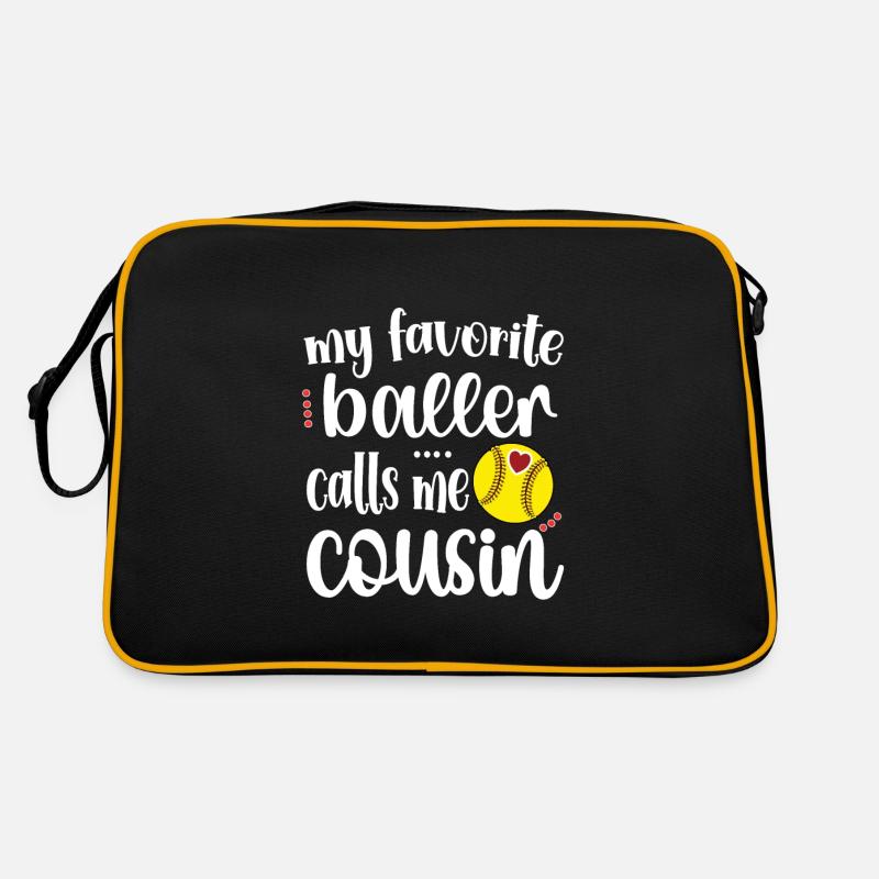 Stolzer Softball-Cousin Softballspieler-Cousin Retro Tasche