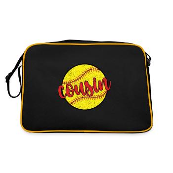 Fier cousin de softball d’un joueur de softball - Sac Retro - noir/or - Dos