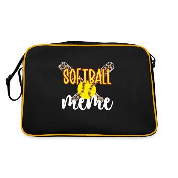 Meme Grandma of a Softball Player Softball Meme - Retro Bag - black/gold - Back
