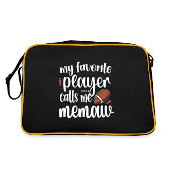 Football Memaw Grandma Of Football Player Memaw - Retro Bag - black/gold - Back