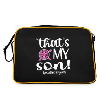 Stolze Bogenschießen-Mama Von Bogenschützen Mutter - Retro Tasche - Schwarz/Gold - Hinten