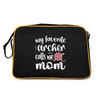 Beste Bogenschießen-Mama Von Bogenschützen Mutter - Retro Tasche - Schwarz/Gold - Hinten