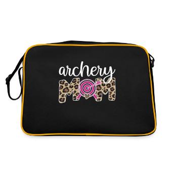 Stolze Bogenschießen-Mama Von Bogenschützen Mutter - Retro Tasche - Schwarz/Gold - Hinten