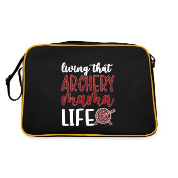 Beste Bogenschießen-Mama Von Bogenschützen Mutter - Retro Tasche - Schwarz/Gold - Hinten