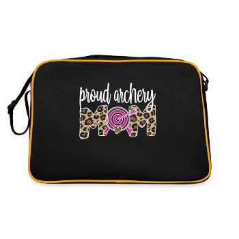 Stolze Bogenschießen-Mama Von Bogenschützen Mutter - Retro Tasche - Schwarz/Gold - Hinten