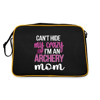 Stolze Bogenschießen-Mutter Von Bogenschützen Mama - Retro Tasche - Schwarz/Gold - Hinten