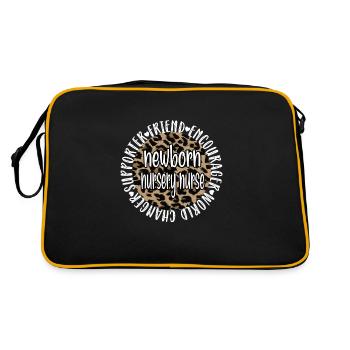 Beste Neugeborenen-Krankenschwester Geschenk - Retro Tasche - Schwarz/Gold - Hinten
