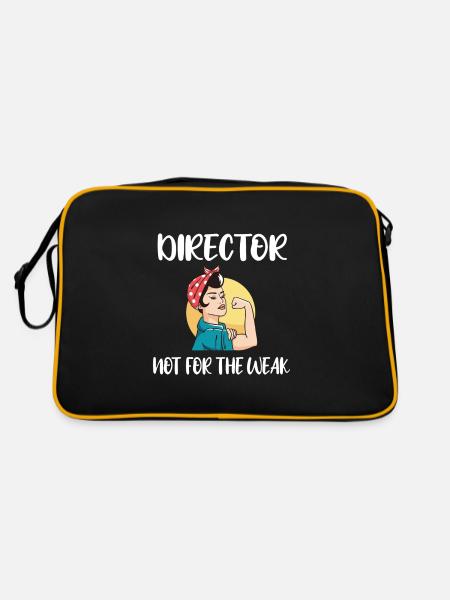 Proud Director Appreciation Director Gift - Retro Bag - black/gold - Back