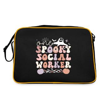 Cadeaux de travailleurs sociaux d’Halloween pour les travailleurs sociaux - Sac Retro - noir/or - Dos