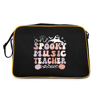 Spooky Music Teacher Halloween Music Teaching Gift - Retro Bag - black/gold - Back