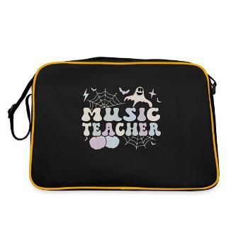 Spooky Music Teacher Halloween Music Teaching Gift - Retro Bag - black/gold - Back