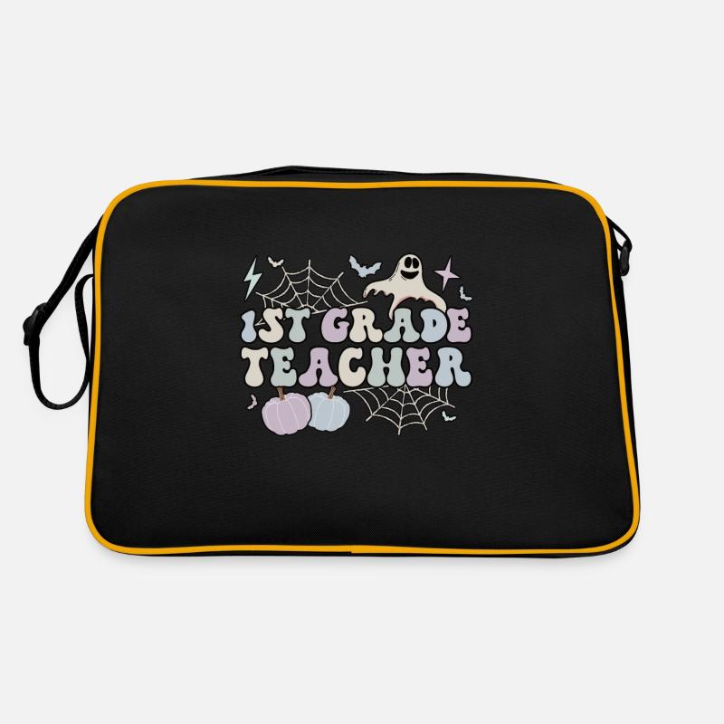 1st Grade Teacher Halloween 1st Team First Grade Retro Tasche