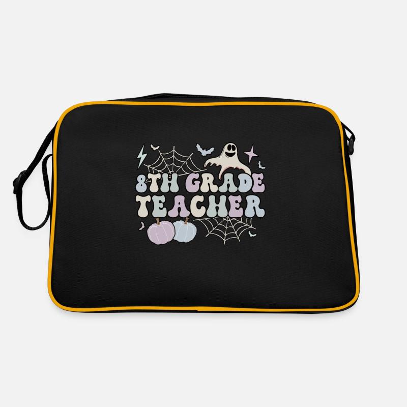 8th Grade Teacher Halloween Eighth Grade Crew Retro Bag