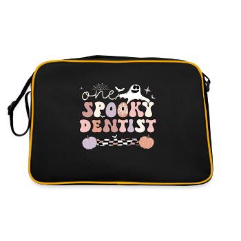 Dentist Gift Dentistry Dental Dentist Halloween - Retro Tasche - Schwarz/Gold - Hinten